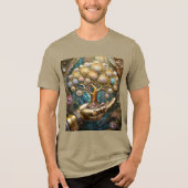 Golden Robot Hand Holding Gold Tree Of Life Tri-Blend Shirt (Voorkant)