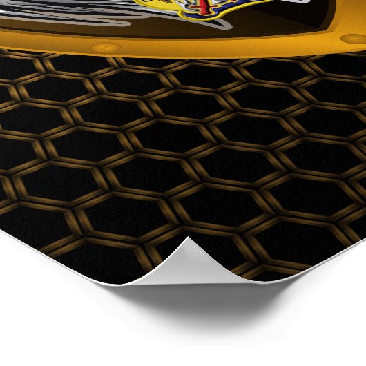 Golden "Rock of the Marne" 10th Mountain Division Poster (Hoek)