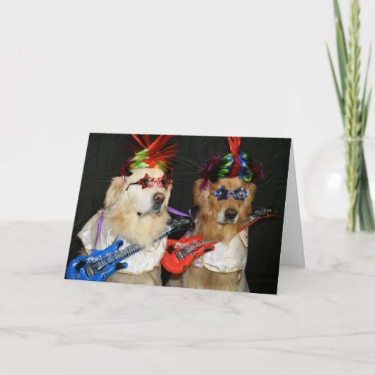 Golden Rock Star Verjaardag Kaart (Voorkant)