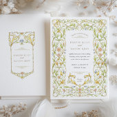Golden Rococo Vine Wedding Kaart