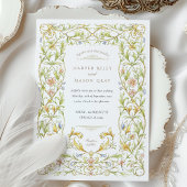 Golden Rococo Vine Wedding Kaart