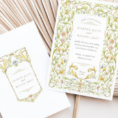Golden Rococo Vine Wedding Kaart
