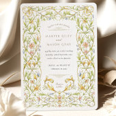 Golden Rococo Vine Wedding Kaart
