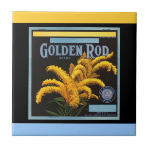  Golden Rod Oranje Crate Label Accent Tile Tegeltje