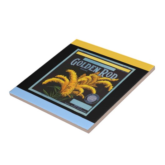 Golden Rod Oranje Crate Label Accent Tile Tegeltje (Zijkant)