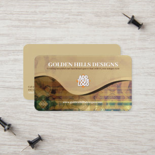 Golden Rolling Hills met Logo (verpakking van 25) Contactkaartje