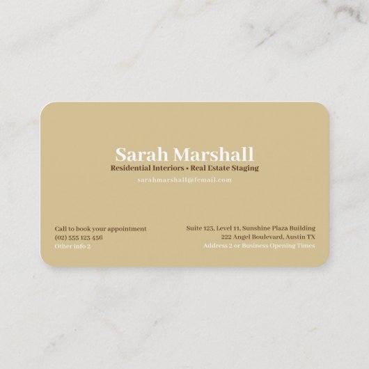 Golden Rolling Hills met Logo (verpakking van 25) Contactkaartje (Achterkant)