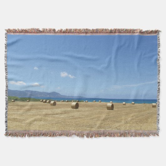 Golden Rolls van Hay en Deep Blue Zee Design Deken (Voorkant)