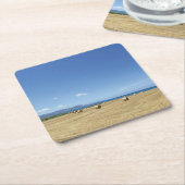Golden Rolls van Hay en Deep Blue Zee Design Kartonnen Onderzetters (Schuin)