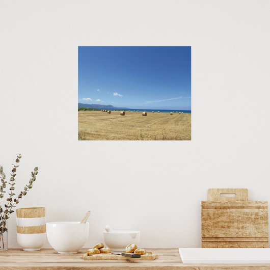 Golden Rolls van Hay en Deep Blue Zee Design Poster (Keuken)