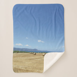 Golden Rolls van Hay en Deep Blue Zee Design Sherpa Deken