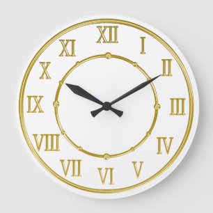 Golden Roman Numeral Kitchen wandklokken