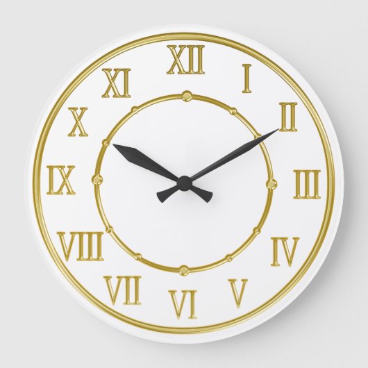 Golden Roman Numeral Kitchen wandklokken (Voorkant)