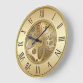 Golden Roman Numeras Ronde Klok (Hoek)