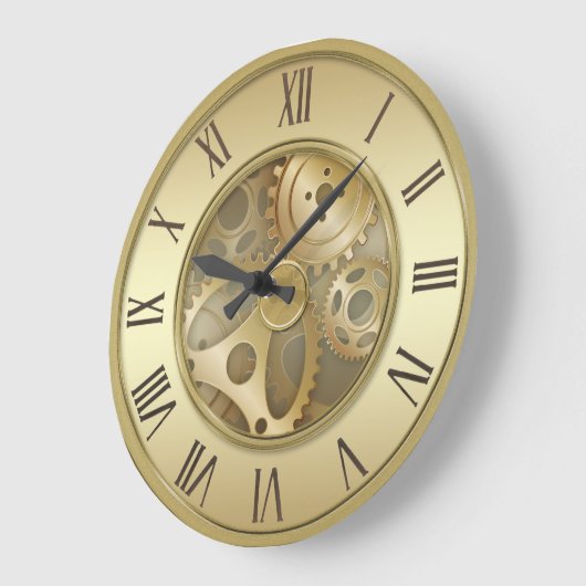 Golden Roman Numeras Ronde Klok (Hoek)