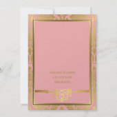 Golden Romance 1920s Art Deco Birthday Uitnodiging (Achterkant)