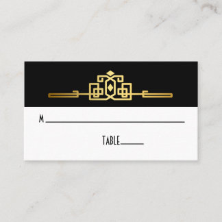 Golden Romance Art Deco Place Card Plaatskaartje