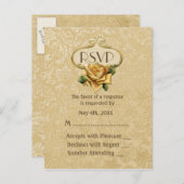 Golden Roos 50e Jubileum RSVP Uitnodiging Briefkaart (Voorkant / Achterkant)
