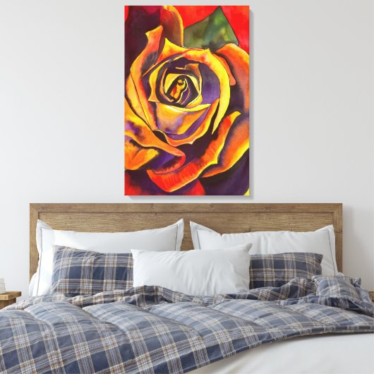 Golden Roos Art Canvas Afdruk (Insitu (Slaapkamer))