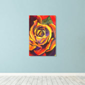 Golden Roos Art Canvas Afdruk (Insitu (Houten vloer))