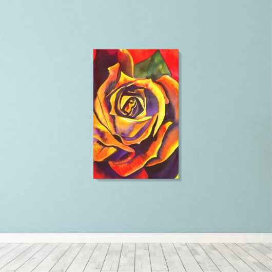 Golden Roos Art Canvas Afdruk (Insitu (Houten vloer))