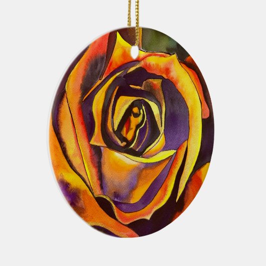 Golden Roos Art Keramisch Ornament (Rechts)