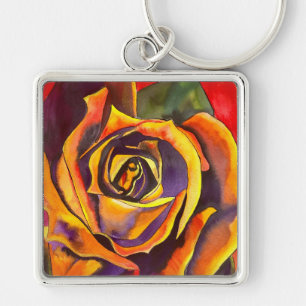 Golden Roos Art Sleutelhanger