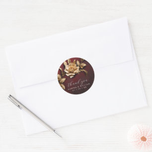 Golden roos bruiloft dank u ronde sticker