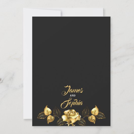 Golden roos bruiloft kaart (Achterkant)