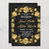 Golden roos bruiloft kaart (Voorkant / Achterkant)