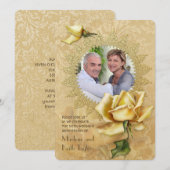 Golden Roos Damask 50th Wedding Jubileum Kaart (Voorkant / Achterkant)