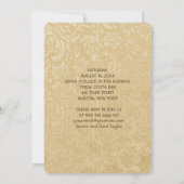 Golden Roos Damask 50th Wedding Jubileum Kaart (Achterkant)