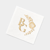 Golden roos Design bruiloft Folie Servetten (Links)