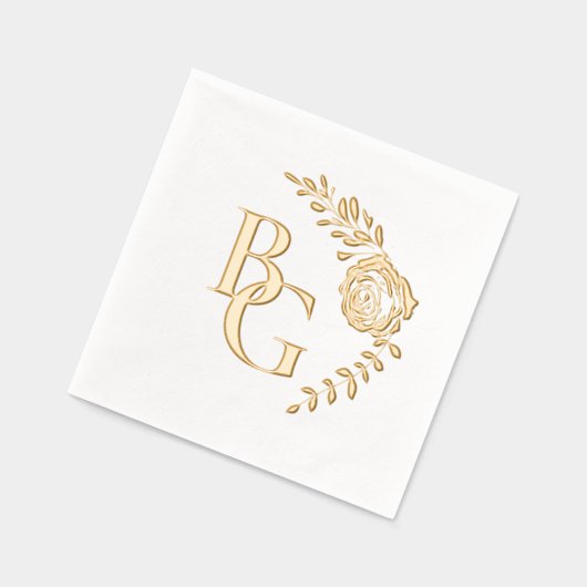 Golden roos Design bruiloft Folie Servetten (Links)