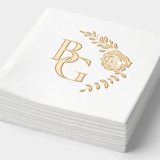 Golden roos Design bruiloft Folie Servetten (Detail)