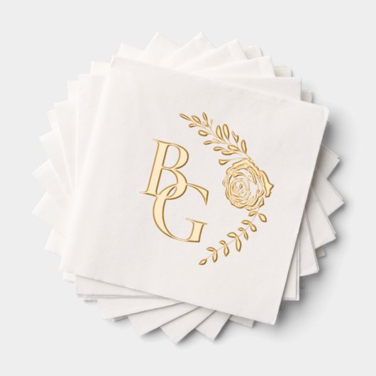 Golden roos Design bruiloft Folie Servetten (Insitu (Gestapeld))