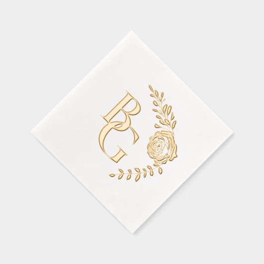 Golden roos Design bruiloft Folie Servetten (Rechts)