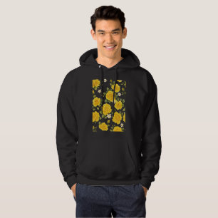 Golden Roos Elegance op zwart Hoodie