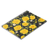 Golden Roos Elegance op zwart Notitieboek (Linkerzijde)