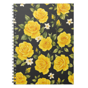 Golden Roos Elegance op zwart Notitieboek