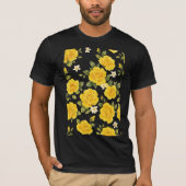 Golden Roos Elegance op zwart T-shirt (Voorkant)