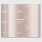 Golden roos elegantie, kerstfeestpap cadeaupapier (Vlak)