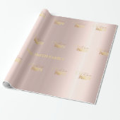 Golden roos elegantie, kerstfeestpap cadeaupapier (Uitgerold)