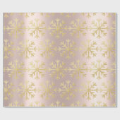 Golden roos en gouden sneeuwvlokken cadeaupapier (Vlak)