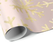 Golden roos en gouden sneeuwvlokken cadeaupapier (Rol Hoek)