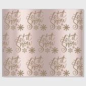 Golden roos en gouden sneeuwvlokken, inpakpapier (Vlak)