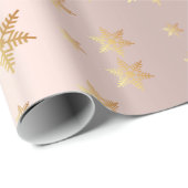 Golden roos en gouden sterren die papier verpakken (Rol Hoek)
