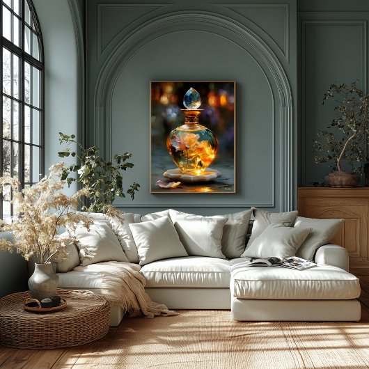 Golden Roos Essence – Luminous Fantasy Parfum Canvas Afdruk