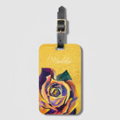 Golden Roos Gothic waterverf art Bagagelabel (Voorkant (verticaal))