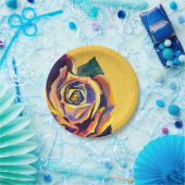 Golden Roos Gothic waterverf art Papieren Bordje (Feest)